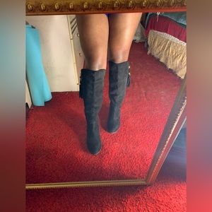 Black knee high boots